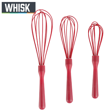 Silicone Whisk with PP handle Balloon Wire Whisk for Blending, Whisking, Beating, Stirring,