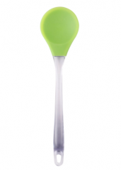 Silicone solid salad spoon with crystal handle