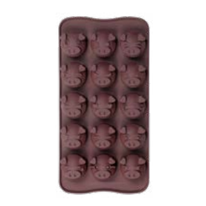 Silicone 15 holes pig chocolate mould candy mould baking mould