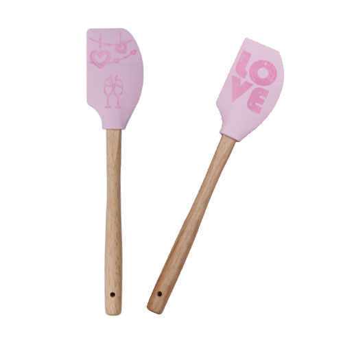 Silicone spatula with wooden handle (with printing)
