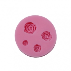 Silicone 4 Cavity Rose Fondant Mold Chocolate Mold Candy Mold Sugar craft