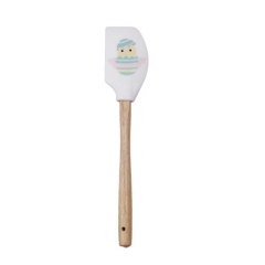 Silicone spatula with wooden handle(with printing)