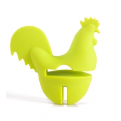 Silicone Pot clip &spoon rest in cock shape spoon holder Spatula Holder