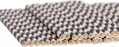 Black and White Striped Eco friendly Straws 144pcs/bag