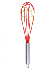 Silicone Christmas whisk with S/S handle