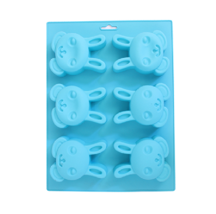 Silicone Rabbit Shape Cake Mold 6 Cavity Jelly Pudding Mold DIY Soap Mold