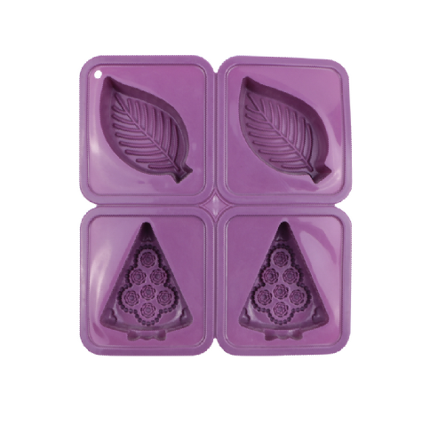 Silicone Leaf Shape Cake Mold Baking Mold 4 Cavity Jelly Pudding Mold Ice Cube DIY Soap Mold