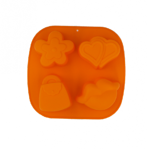 Silicone Cake Mold Baking Mold 4 Cavity Jelly Pudding Mold DIY Soap Mold