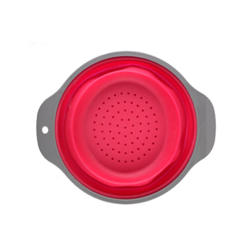 Silicone round collapsible strainer Collapsible Silicone Colanders and Strainers Pasta Vegetable/Fruit Kitchen Mesh Strainers