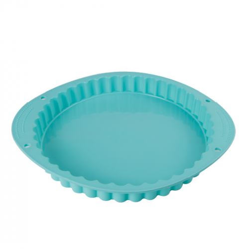 Silicone Tart Pan Flan Pan Quiche Baking Dish Non-Stick Pizza Pie Mold