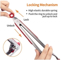 Kitchen Tongs 9/12/14 inches Stainless Steel Silicone BBQ Tong