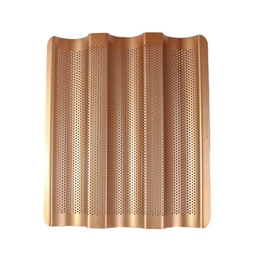 Carbon steel 3 cavity baguette baking pan 2pcs set