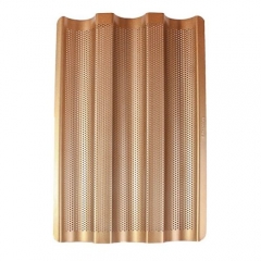 Carbon steel 3 cavity baguette baking pan 2pcs set
