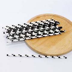Black Dot Wrapped Straws 150 Pack